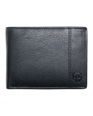 Leather Wallet ALPHA STATUS 10101-F RFID BLACK