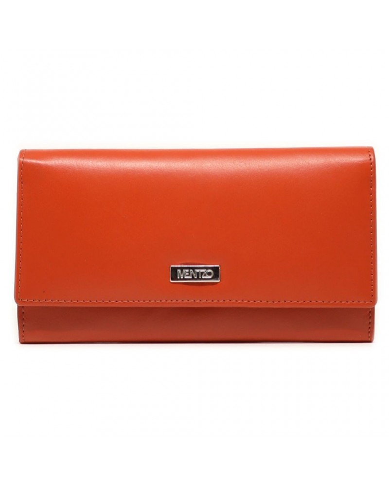 Leather Wallet MENTZO L310 ORANGE PAPAYA RFID ATHENA