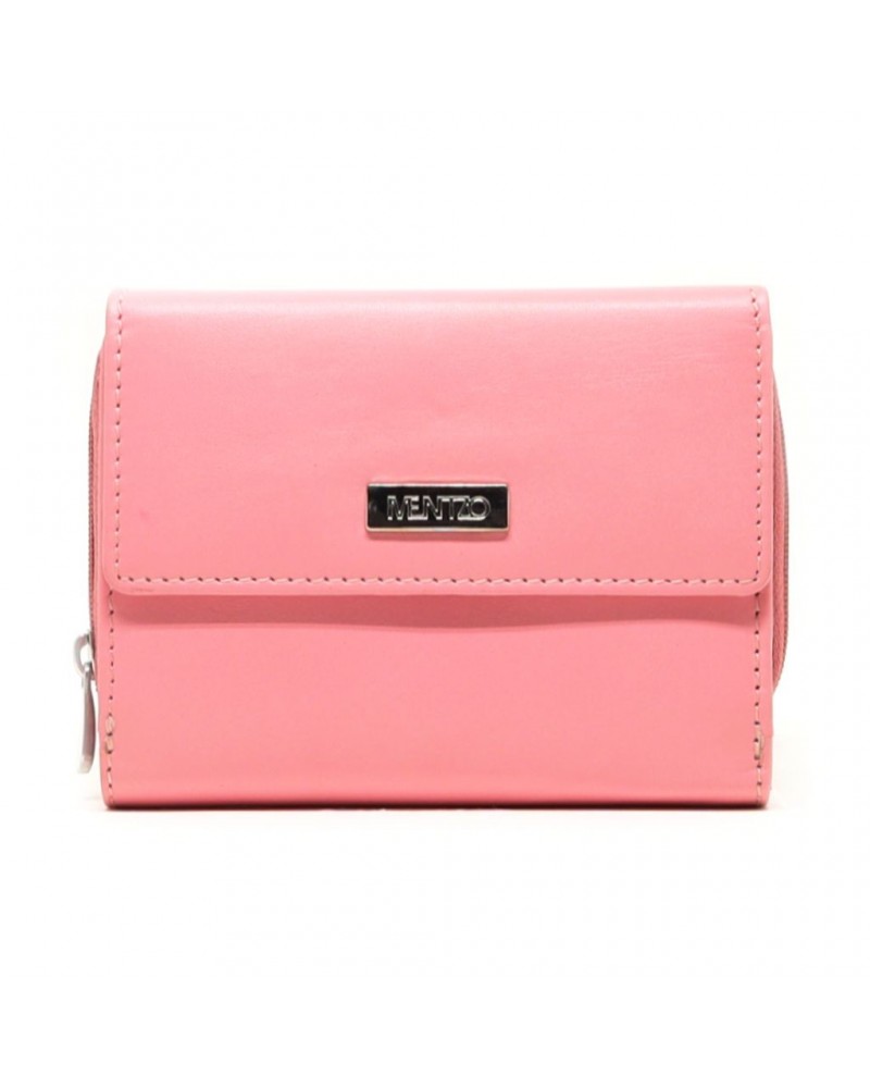 Leather Wallet MENTZO L201 LIGHT PINK RFID CALYPSO