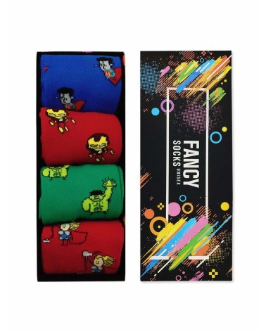 FANCY GIFT BOX Κάλτσες με Σχέδια Super Heroes 4 Ζευγάρια