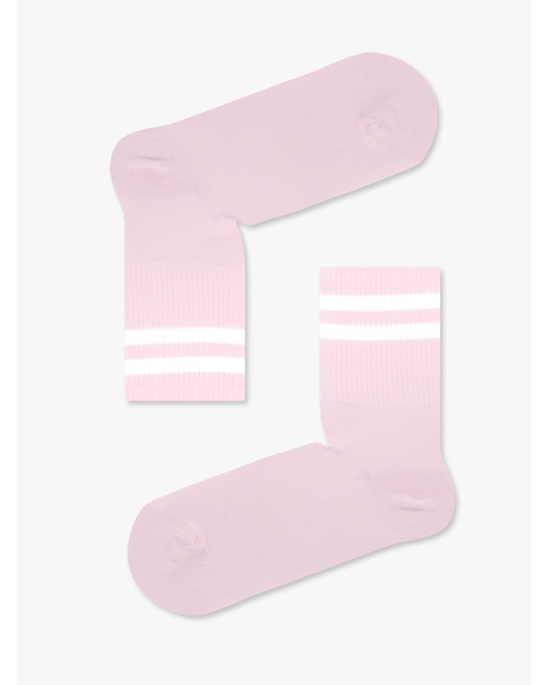 AXIDsocks Unisex Socks White Stripes Pink