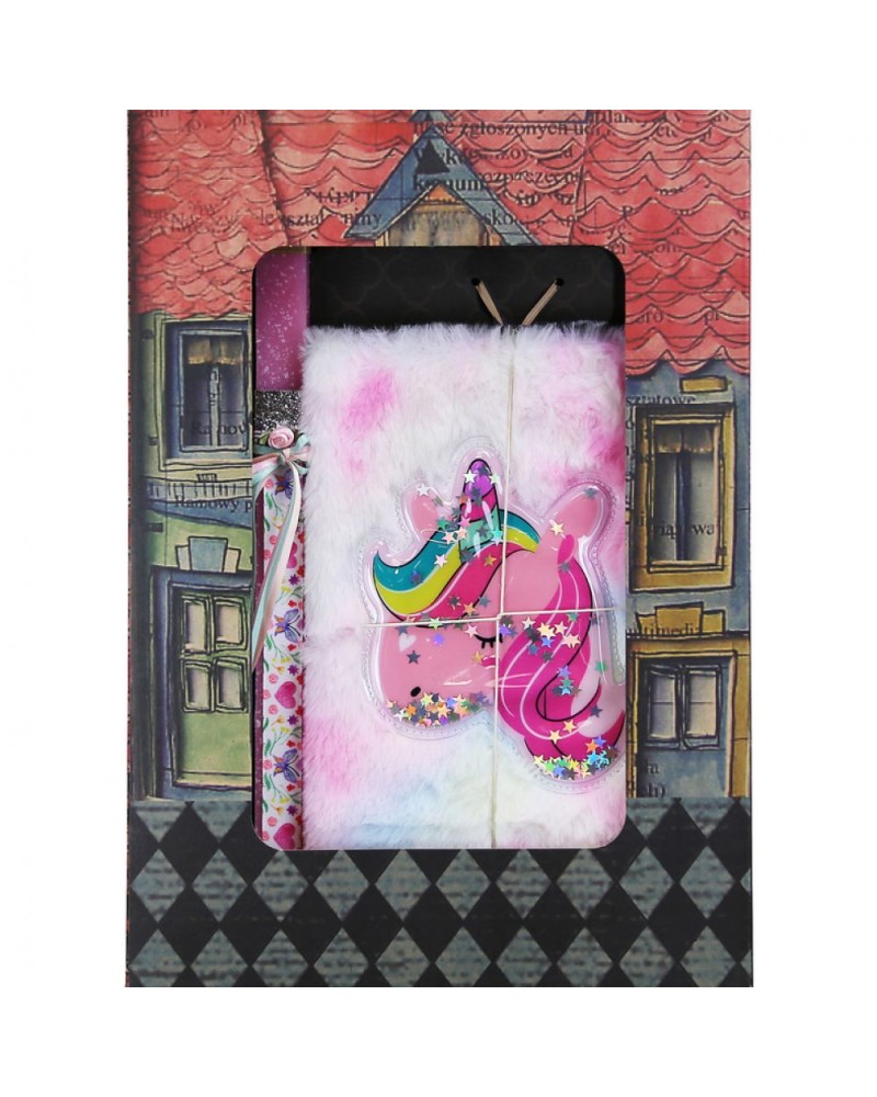 Λαμπάδα 30εκ. Τετράδιο λούτρινο - Μονόκερος αστέρια