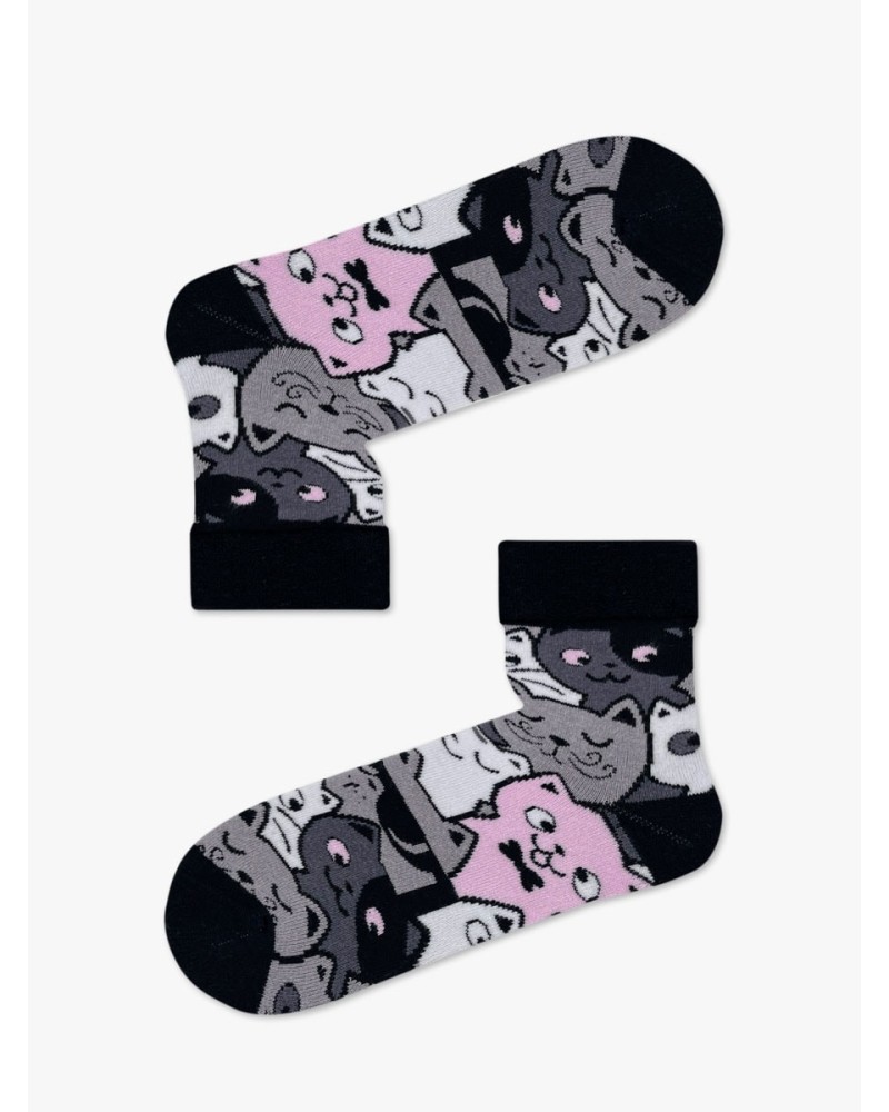 AXIDsocks Πετσετέ κάλτσα με γύρισμα σε σχέδιο Cats