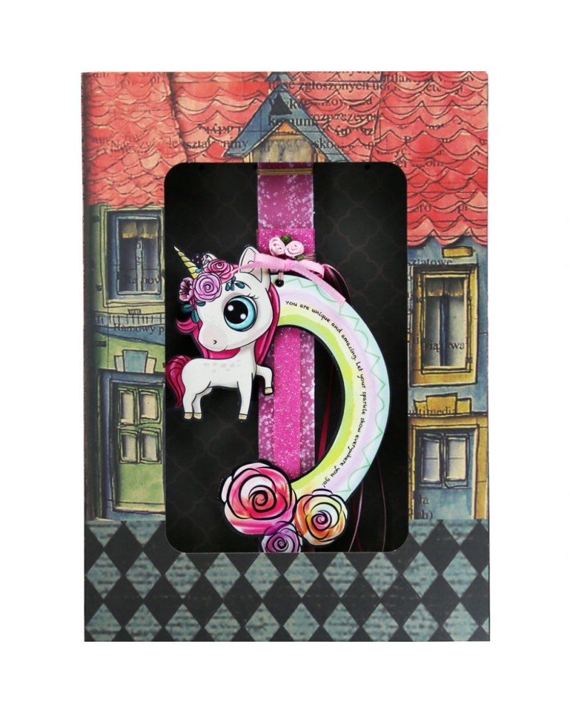 Easter Candle 30cm Unicorn Rainbow - Flowers