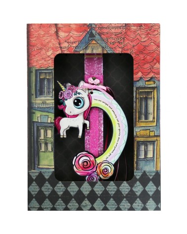 Easter Candle 30cm Unicorn Rainbow - Flowers