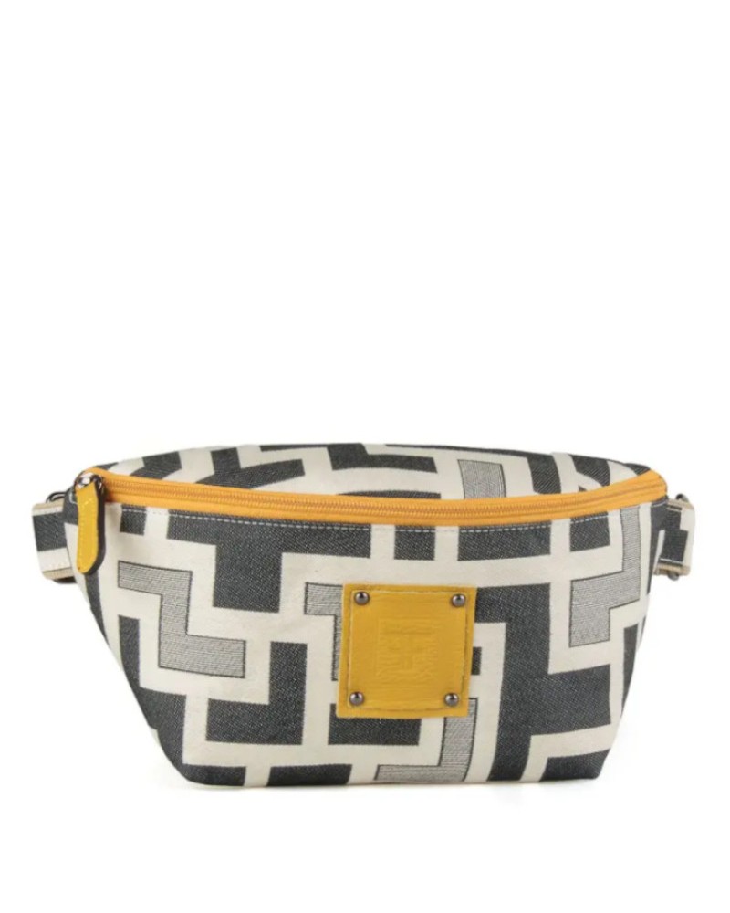 FOREST Crossed Body Bum Bag 22079 Beige/Mustard