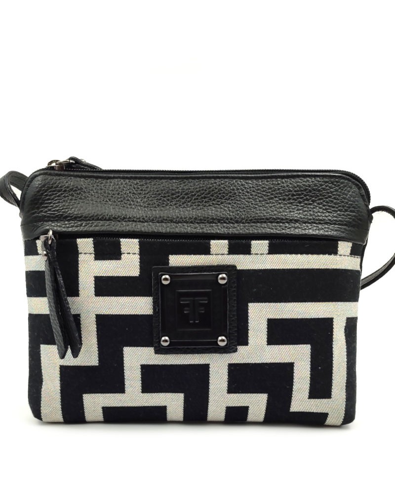 FOREST Τσάντα Χιαστή 22740 Μαύρο/Μπεζ