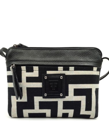 FOREST Crossed Body Bum Bag 22740 BlacK/Beige