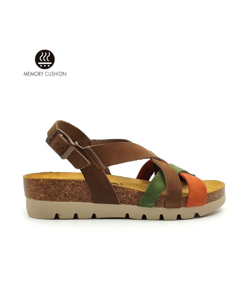 PLAKTON 355888 Nobuck Teja/Cuero/Oliva
