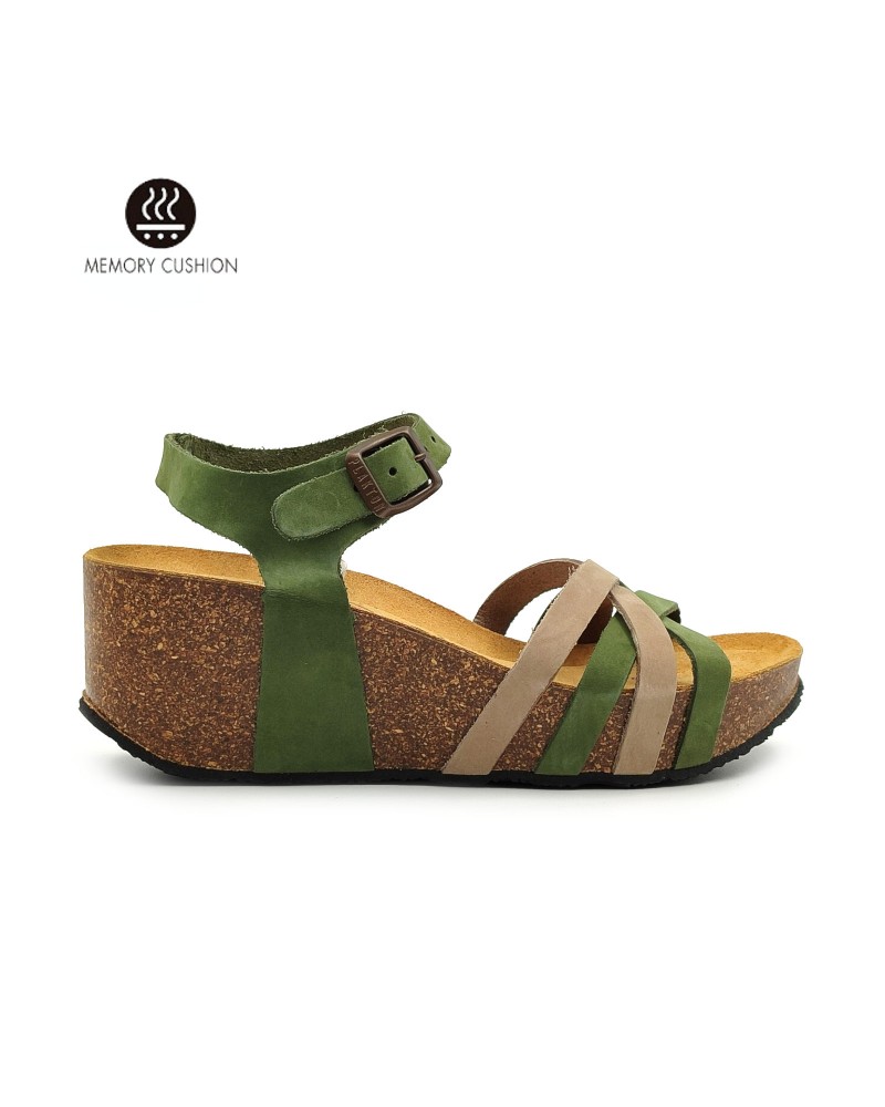 PLAKTON 875921 Nobuck Oliva/Taupe