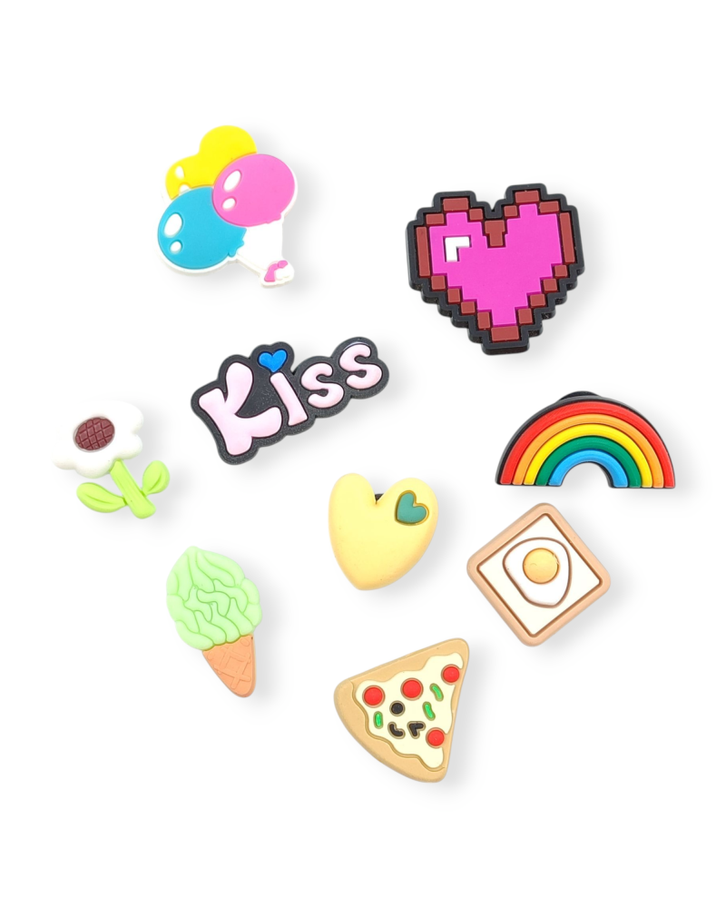 Decorative Pins for Clogs Set 12 Pizza