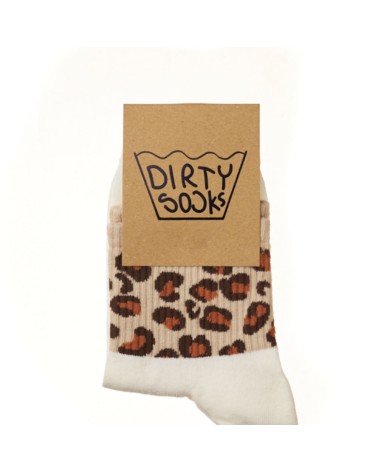 Dirty Socks Unisex Socks White Leopard