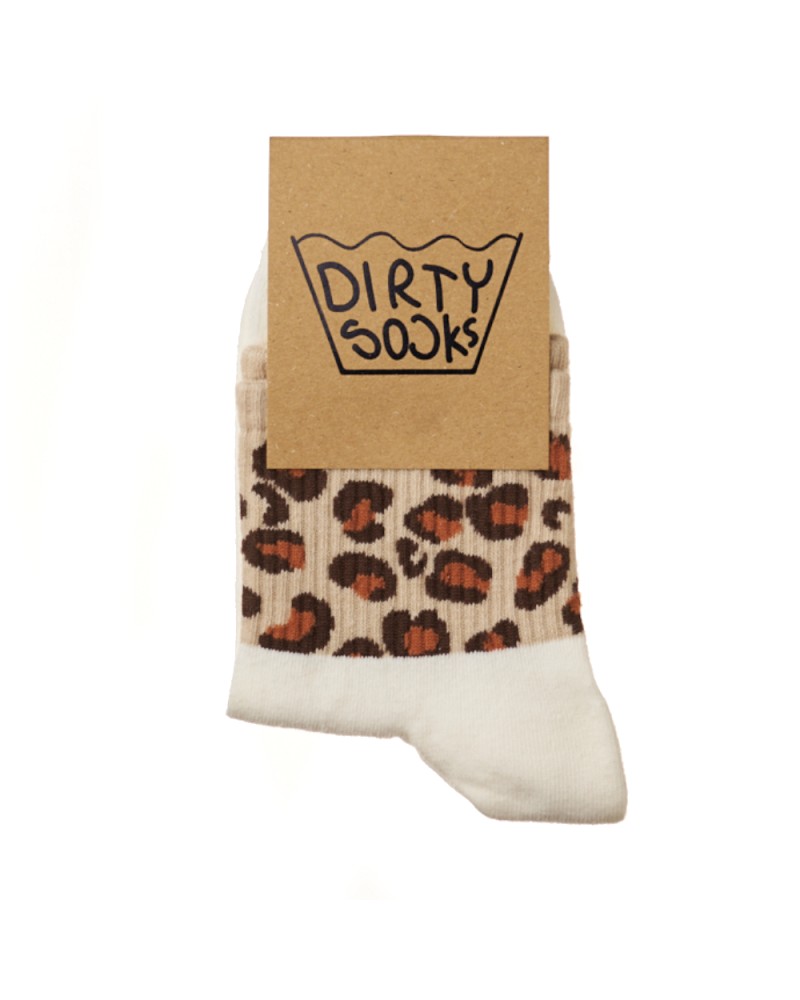 Dirty Socks Unisex Socks White Leopard