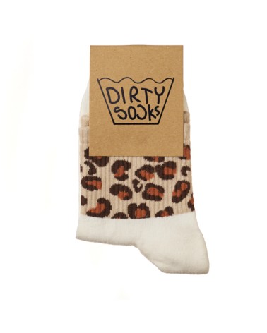 Dirty Socks Unisex Socks White Leopard