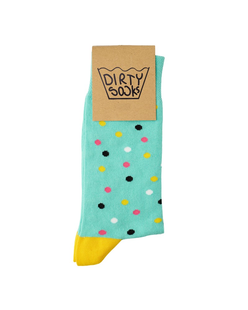 Dirty Socks Unisex Socks Turquoise Dots