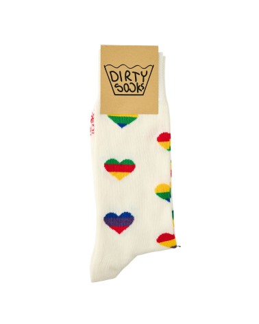 Dirty Socks Unisex Socks White Hearts