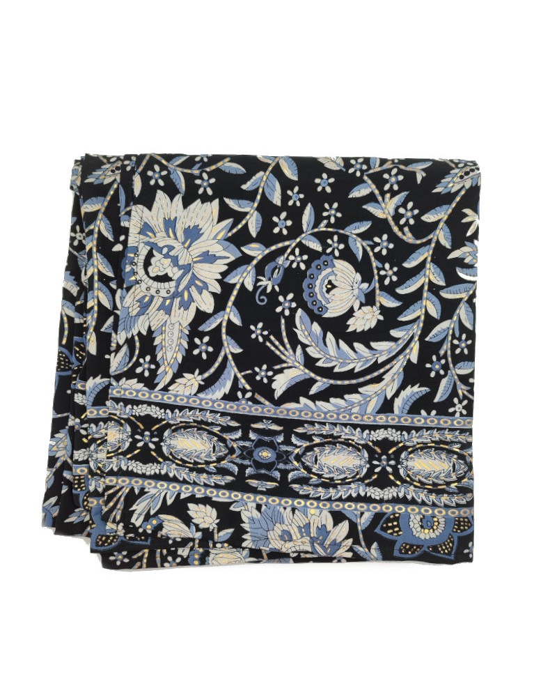 Φουλάρι Μεταξωτό SC06 Εμπριμέ Μαύρο