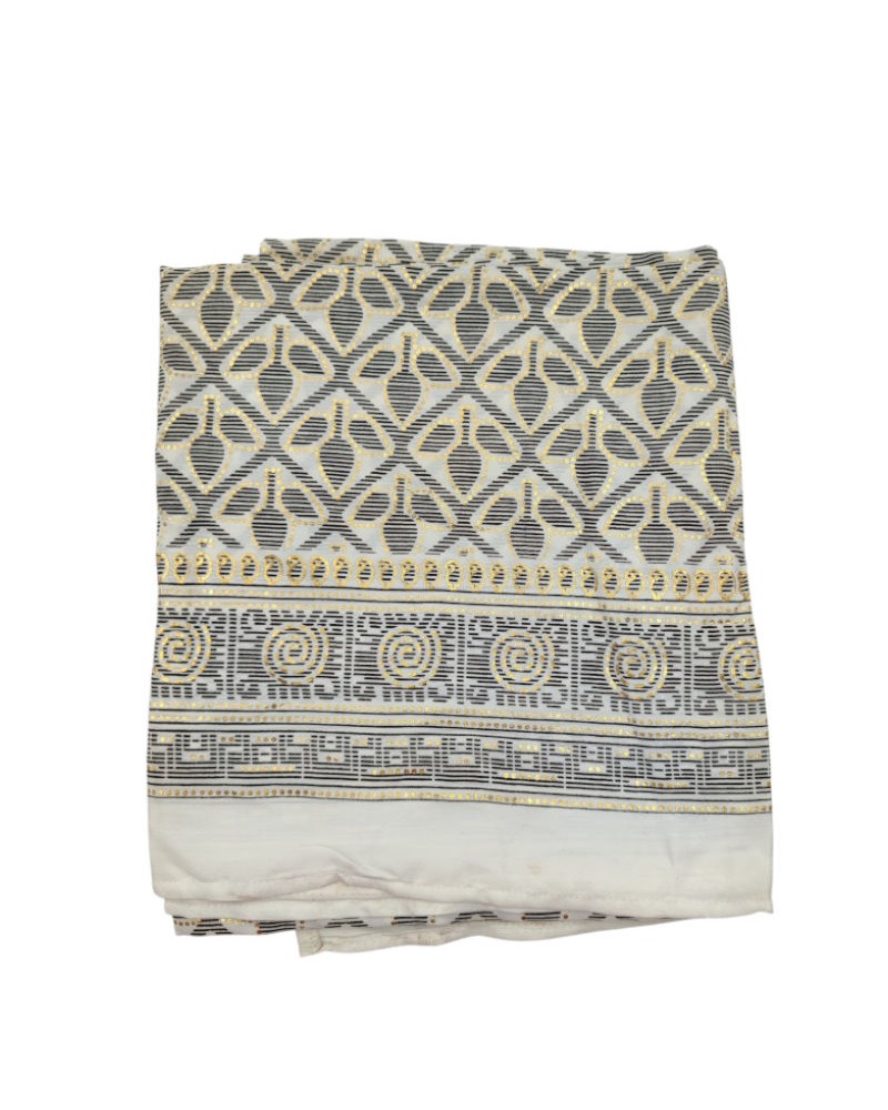 Φουλάρι Μεταξωτό SC10 Εμπριμέ Εκρού