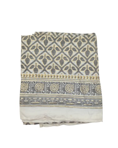 Φουλάρι Μεταξωτό SC10 Εμπριμέ Εκρού