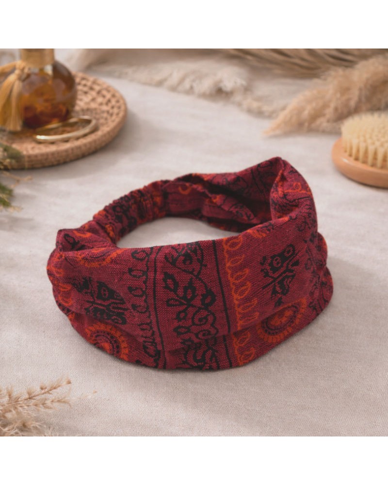 Κορδέλα Βαμβακερή BA 02 Εμπριμέ Μπορντώ