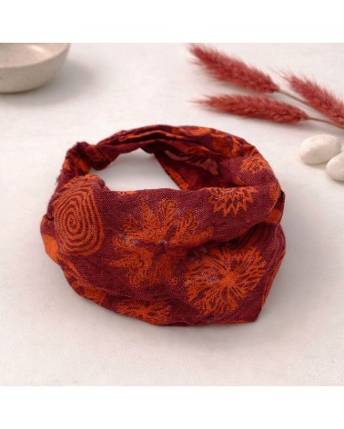 Κορδέλα Βαμβακερή BA 09 Εμπριμέ Μπορντώ