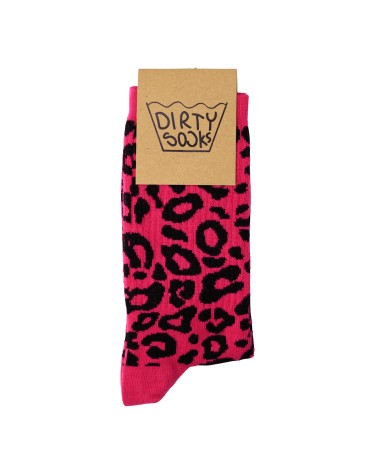 Dirty Socks Unisex Socks Leopard Fuxia