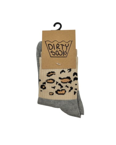 Dirty Socks Unisex Socks Grey Leopard