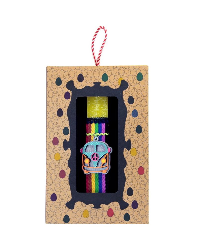 Λαμπάδα 20εκ. Μπρελόκ camper - Κίτρινο