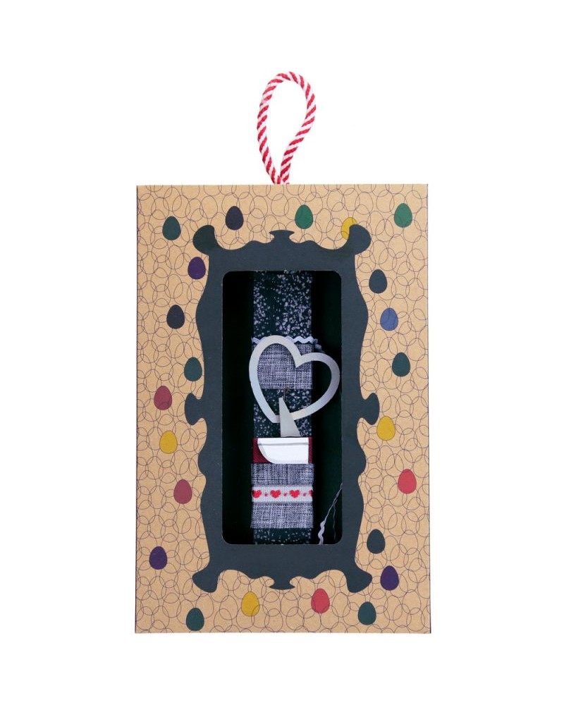 Λαμπάδα 20 εκ.Καραβάκι καρδιά - Γκρι